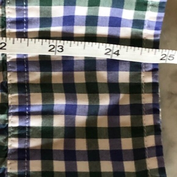 J. CREW Holiday 13 Check Cotton Button Down Shirt Blue Green Medium - Picture 15 of 15